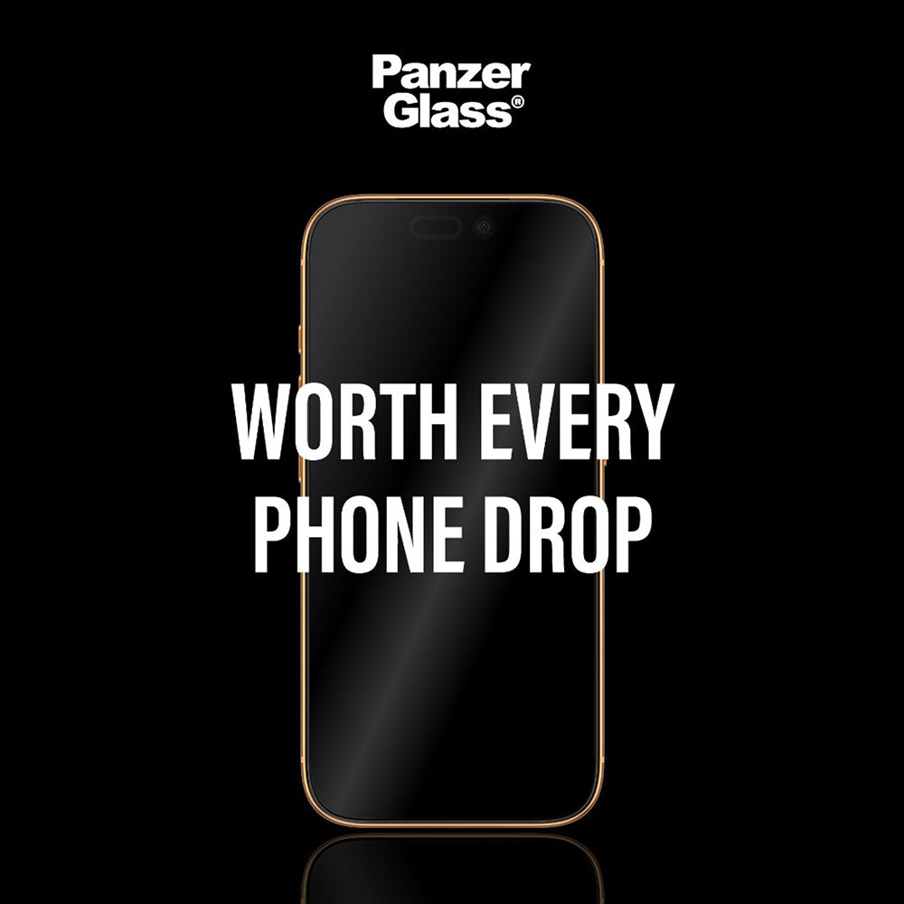 Schutzfolie PanzerGlass Ultra-Wide Fit Stealth Fastfit für Apple iPhone 17 / 16 Pro, gehärtetes Glas, Full Glue, Schwarz