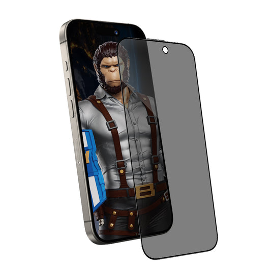 Privacy-Schutzfolie Blueo Anti-Peep für Apple iPhone 16 / 15, gehärtetes Glas, Full Glue