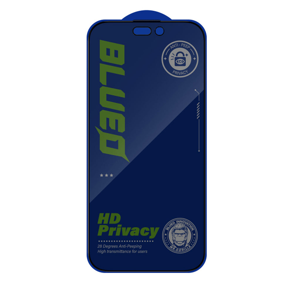 Blueo Anti-Peep Privacy-Displayschutzfolie für Apple iPhone 18 Pro, gehärtetes Glas, vollflächig klebend, 5er-Set