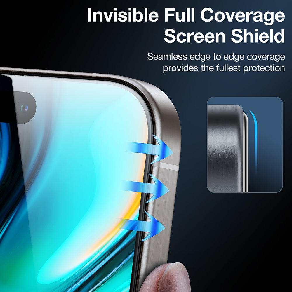 Schutzfolie Privacy Torras GlassGo Install Master für Apple iPhone 17 Air, Gehärtetes Glas, Full Glue