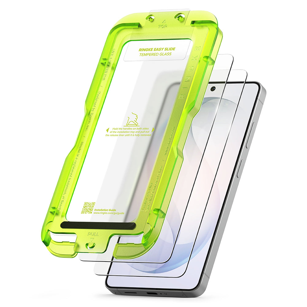 Schutzfolie Ringke Easy Slide für Samsung Galaxy S26 Ultra S948, gehärtetes Glas, Vollkleber, Set mit 2 Stück