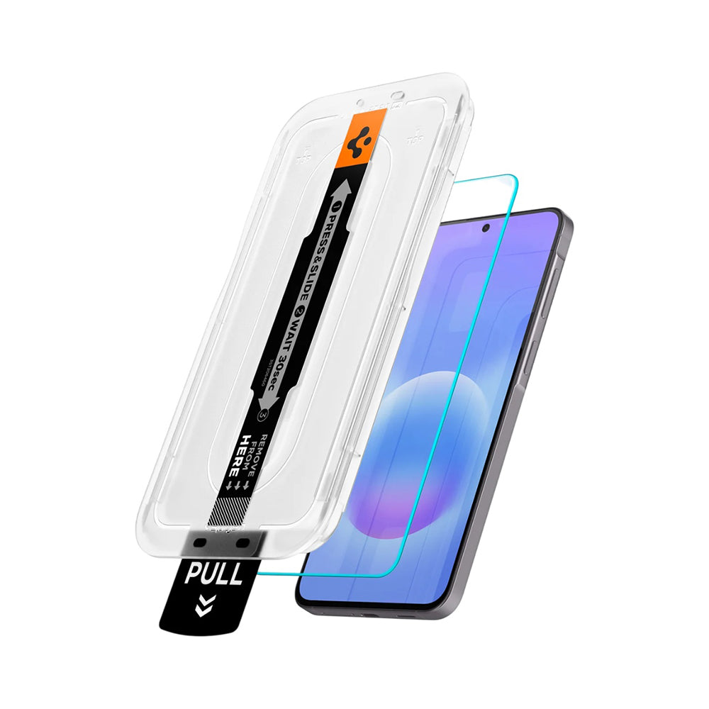 Schutzfolie Spigen GlastR EZ FIT Pro HD für Samsung Galaxy A57 5G, gehärtetes Glas, Vollkleber, Set mit 2 Stück AGL11397