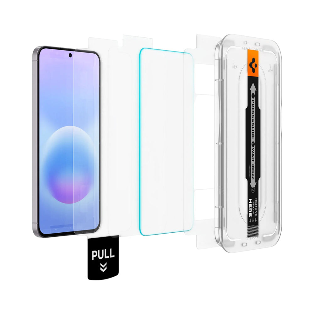 Schutzfolie Spigen GlastR EZ FIT Pro HD für Samsung Galaxy A57 5G, gehärtetes Glas, Vollkleber, Set mit 2 Stück AGL11397