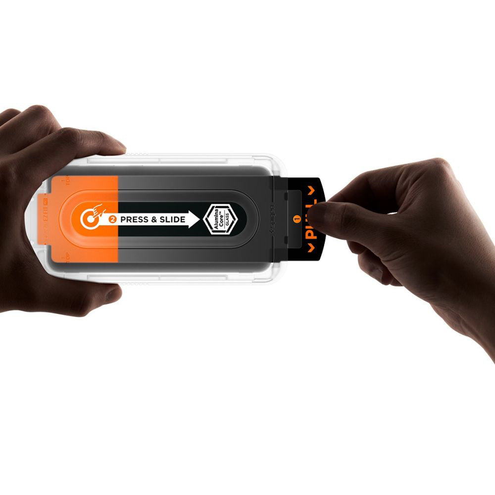 Schutzfolie Spigen GlastR EZ FIT Pro HD für Samsung Galaxy S25 FE, gehärtetes Glas, Full Glue AGL10203