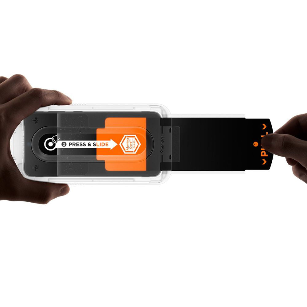 Schutzfolie Spigen GlastR EZ FIT Pro HD für Samsung Galaxy S25 FE, gehärtetes Glas, Full Glue AGL10203