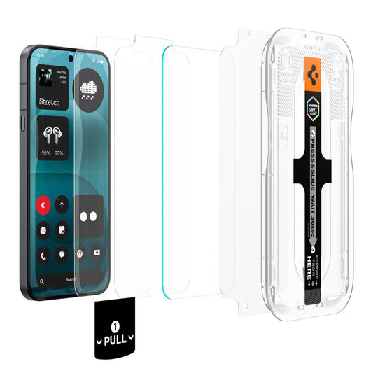 Spigen GlastR EZ FIT Pro Displayschutzfolie für Nothing Phone (4a) Pro, gehärtetes Glas, Full Glue, 2er Set AGL11681