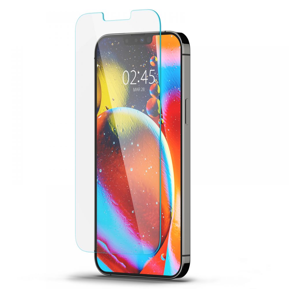 Schutzfolie Spigen GlastR Slim für Apple iPhone 17e / 16e / 14 / 13 Pro, gehärtetes Glas, Full Glue AGL03391