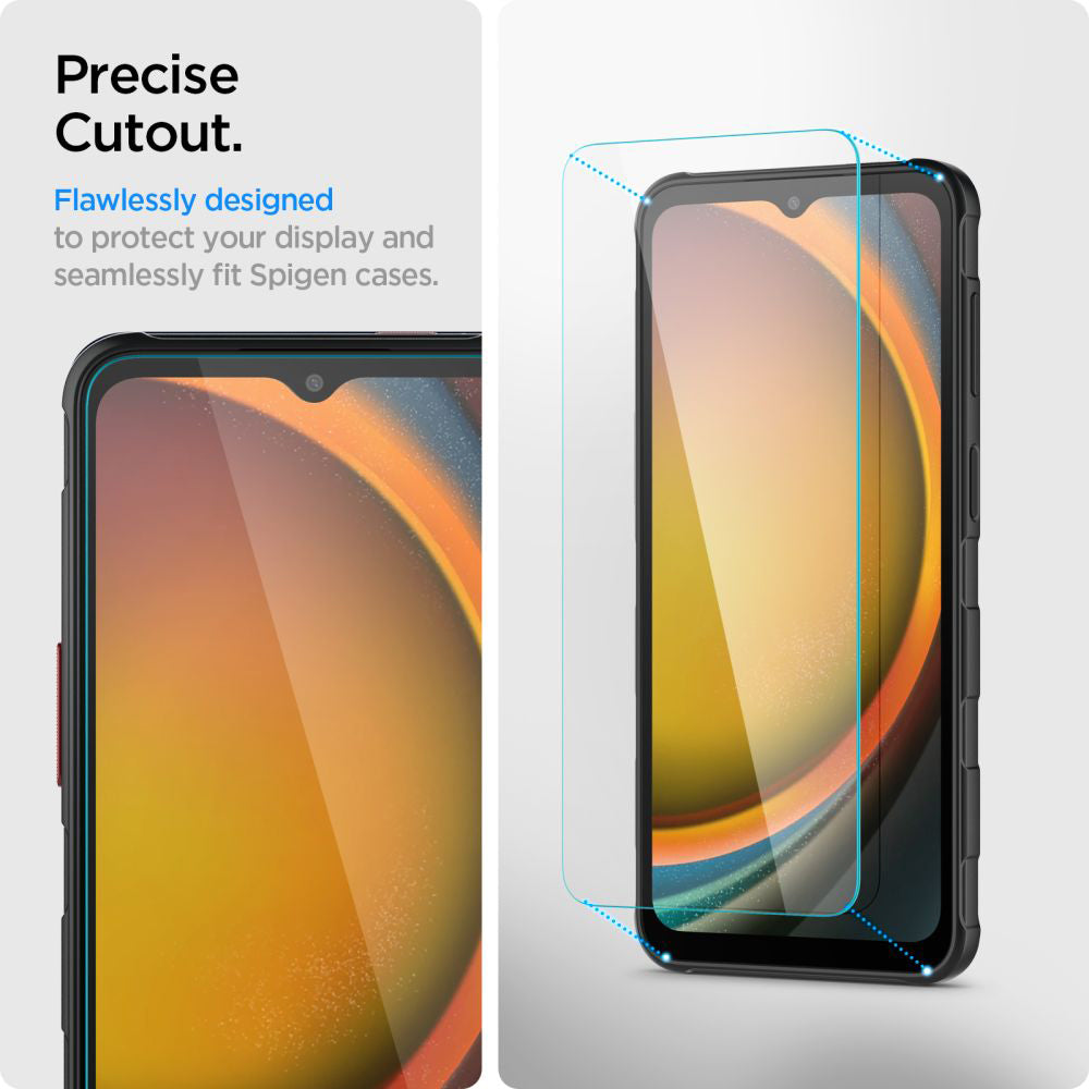 Spigen GlastR Slim Screen Protector for Samsung Galaxy XCover7 Pro / Xcover7 G556, Tempered Glass, Full Glue, Set of 2 pieces AGL09407
