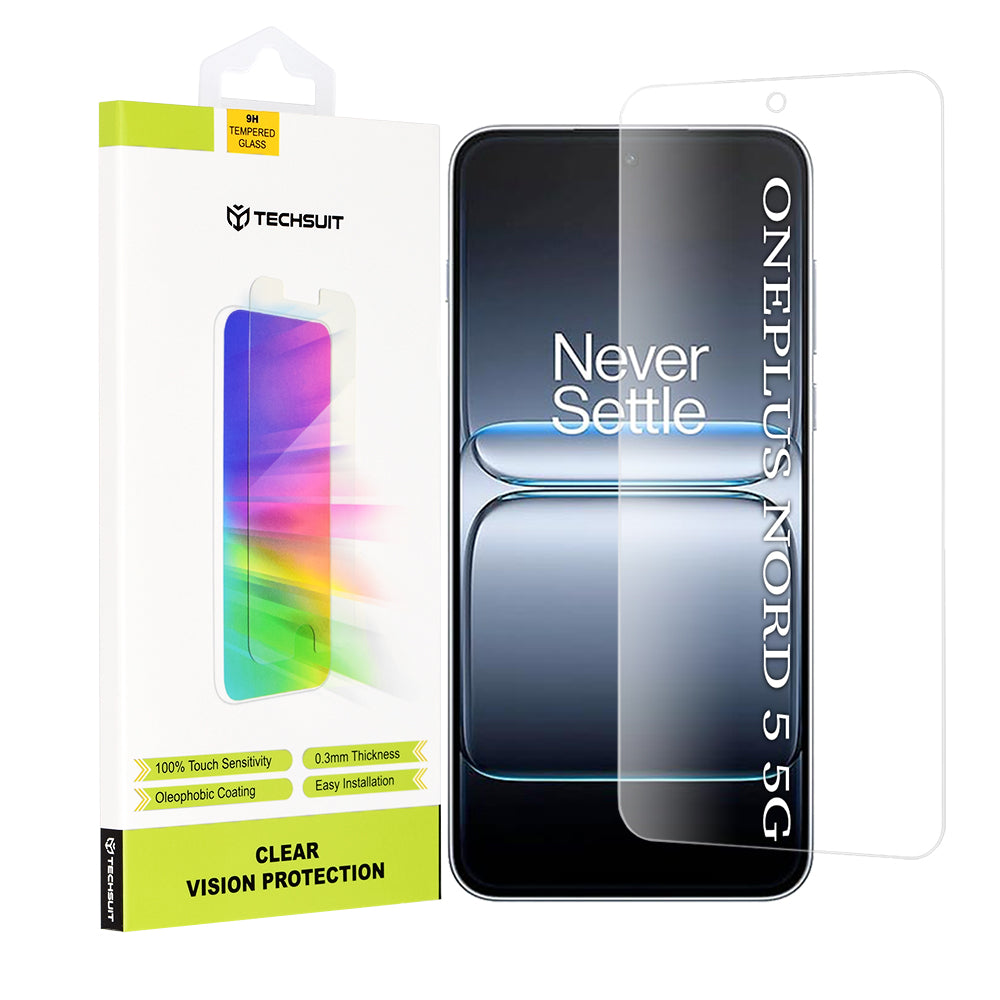 Schutzfolie Techsuit Clear Vision für OnePlus Nord 5, gehärtetes Glas, Full Glue