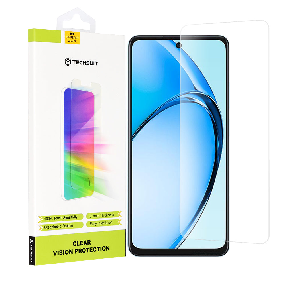 Schutzfolie Techsuit Clear Vision für Oppo A60, gehärtetes Glas, Vollkleber