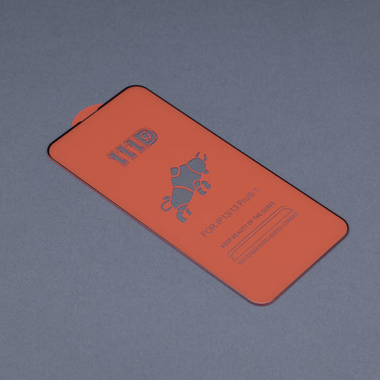 Techsuit Displayschutzfolie für Apple iPhone 13 mini, gehärtetes Glas, Full Glue, 111D, Schwarz