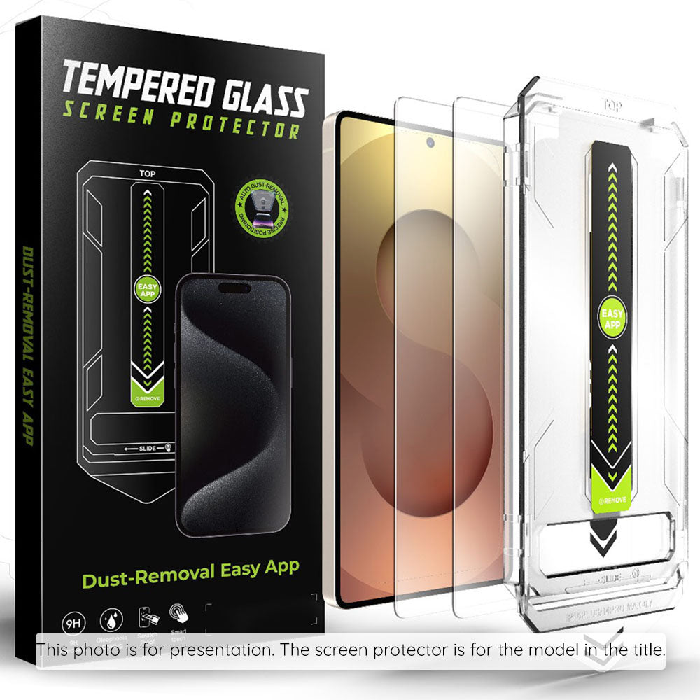 Displayschutzfolie Techsuit TitanGlass CrystalHD für Samsung Galaxy S25 FE, gehärtetes Glas, Vollverklebung, Set mit 2 Stück.