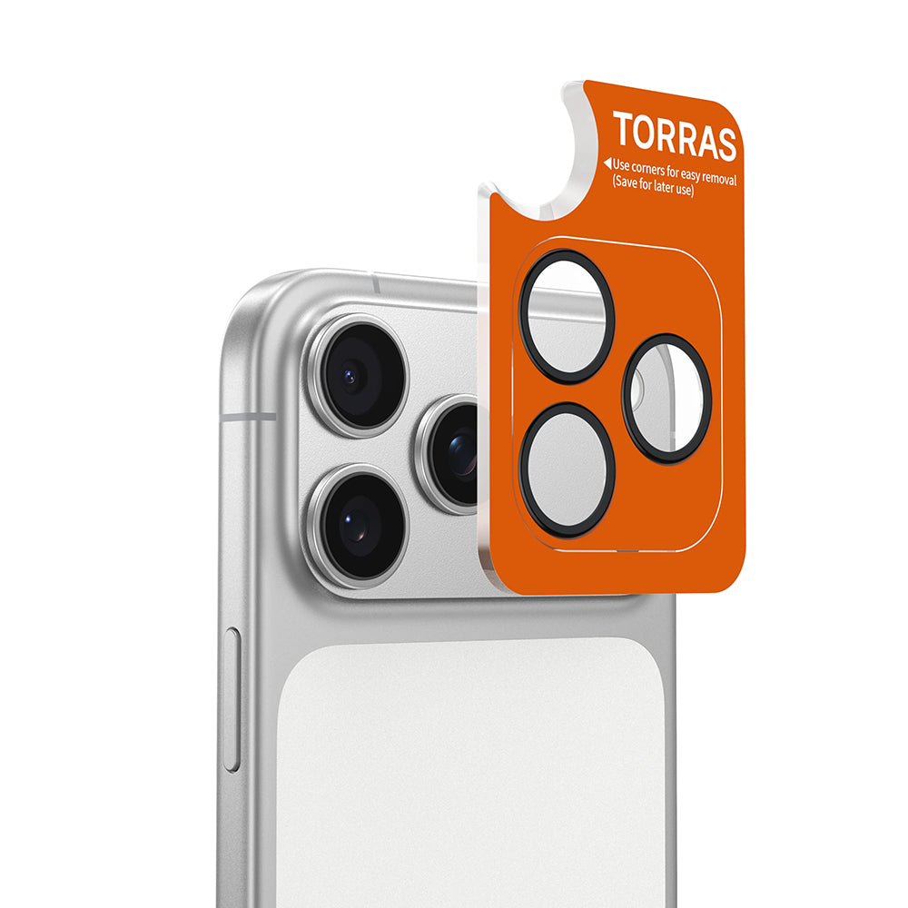 Torras Lensguard Rear Camera Protective Film for Apple iPhone 17 Pro Max / 17 Pro, Tempered Glass, Silver