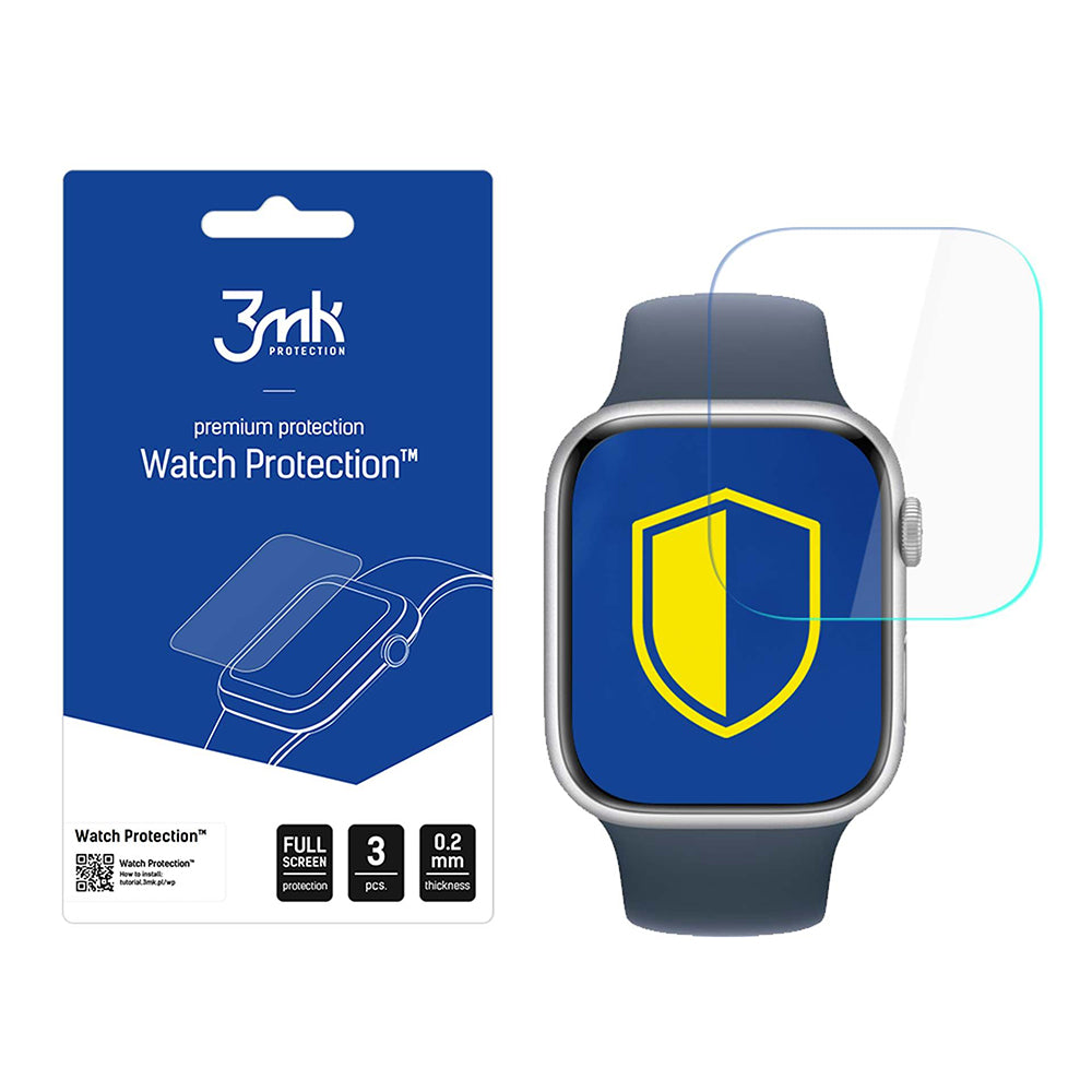 3MK Arc Protection Film for Apple Watch Series 11 46mm, Set of 3 pieces, Plastic