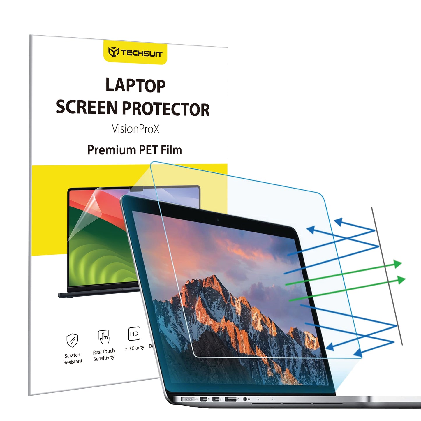 Bildschirmschutzfolie Anti-Blau-Licht Techsuit VisionProX für 14-Zoll-Laptop, Kunststoff