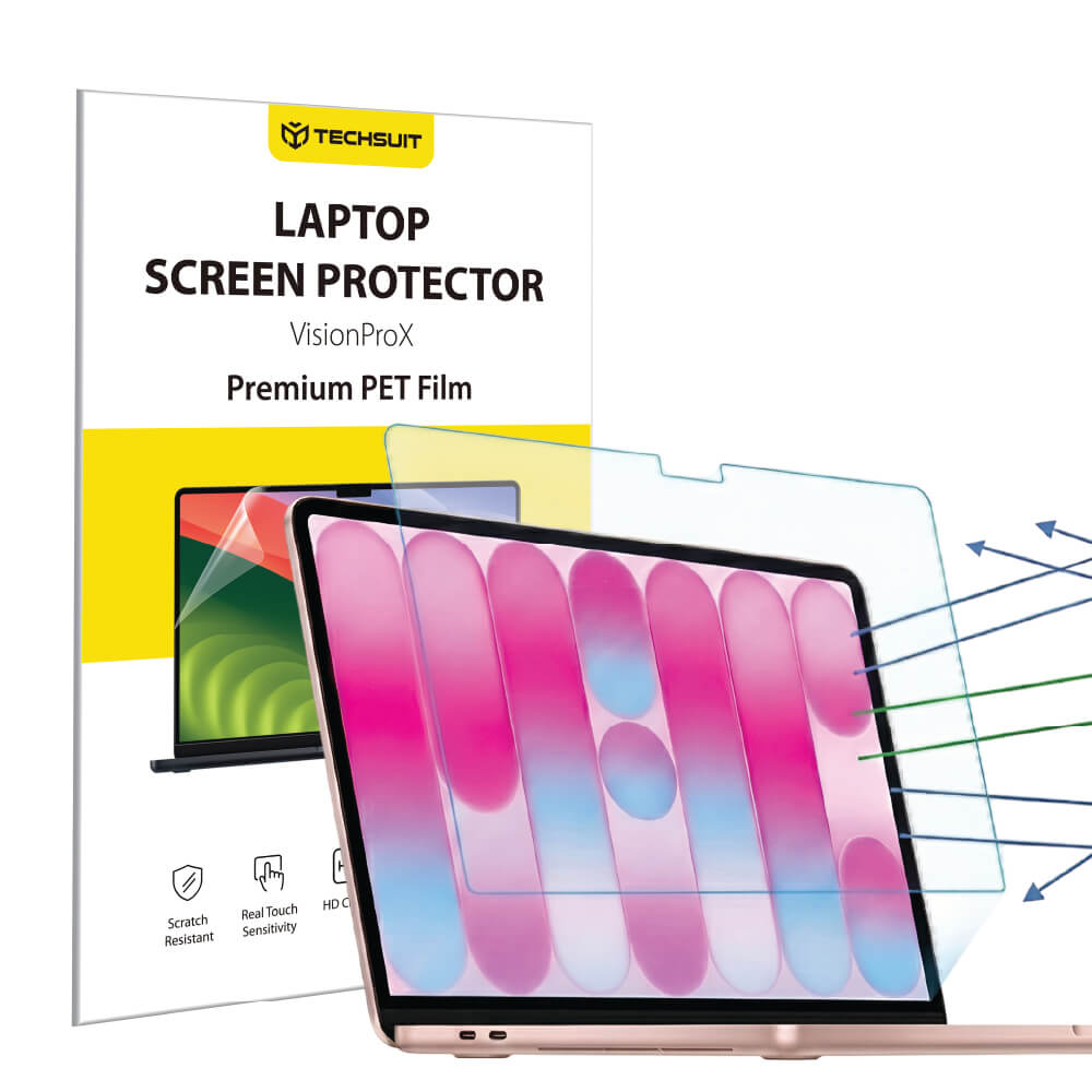 Anti-Blue-Light-Schutzfolie Techsuit VisionProX für Apple MacBook Neo 13 Zoll, Kunststoff