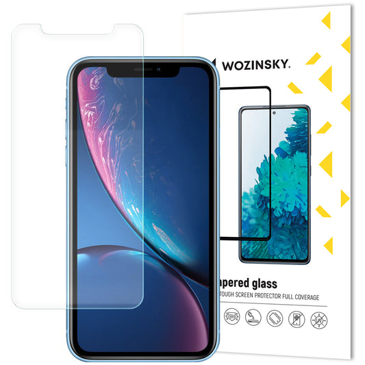 WZK Displayschutzfolie für Apple iPhone 11/XR, abgeschirmtes Glas, Vollverklebung