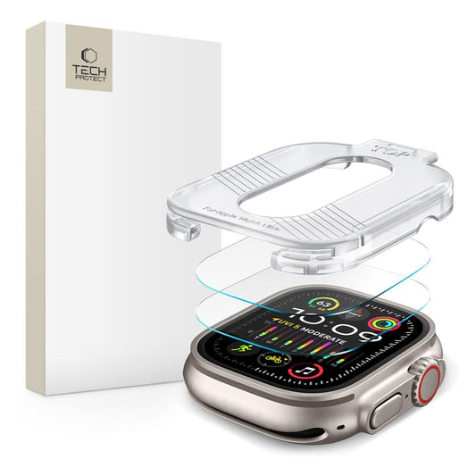 Tech-Protect Supreme Schutzfolienset für Apple Watch Ultra Series, Set 2 Stück, Glas geschützt