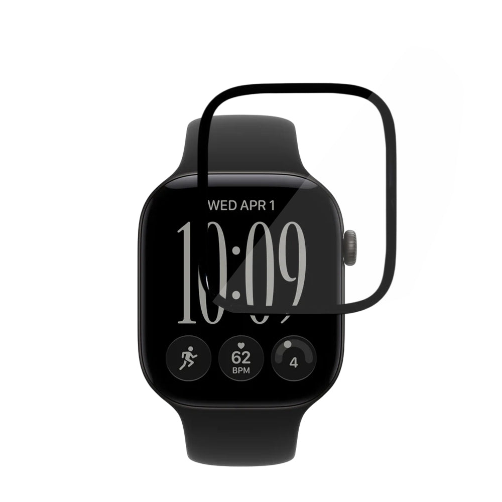 Techsuit Nano Flex Schutzfolie für Apple Watch Series 12 46mm, 2 Stück Set, Kunststoff, Schwarz