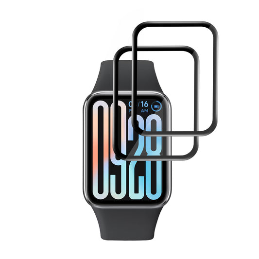 Schutzfolie Techsuit Nano Flex für Xiaomi Smart Band 9 Pro, Set mit 2 Stück, Kunststoff, Schwarz