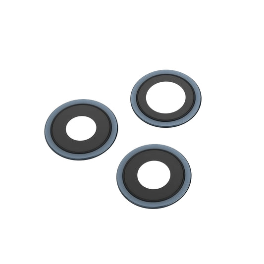 Rückkamera-Glas Apple iPhone 12 Pro Max, Weitwinkel + Ultraweitwinkel + Tele, mit Rahmen, Blau