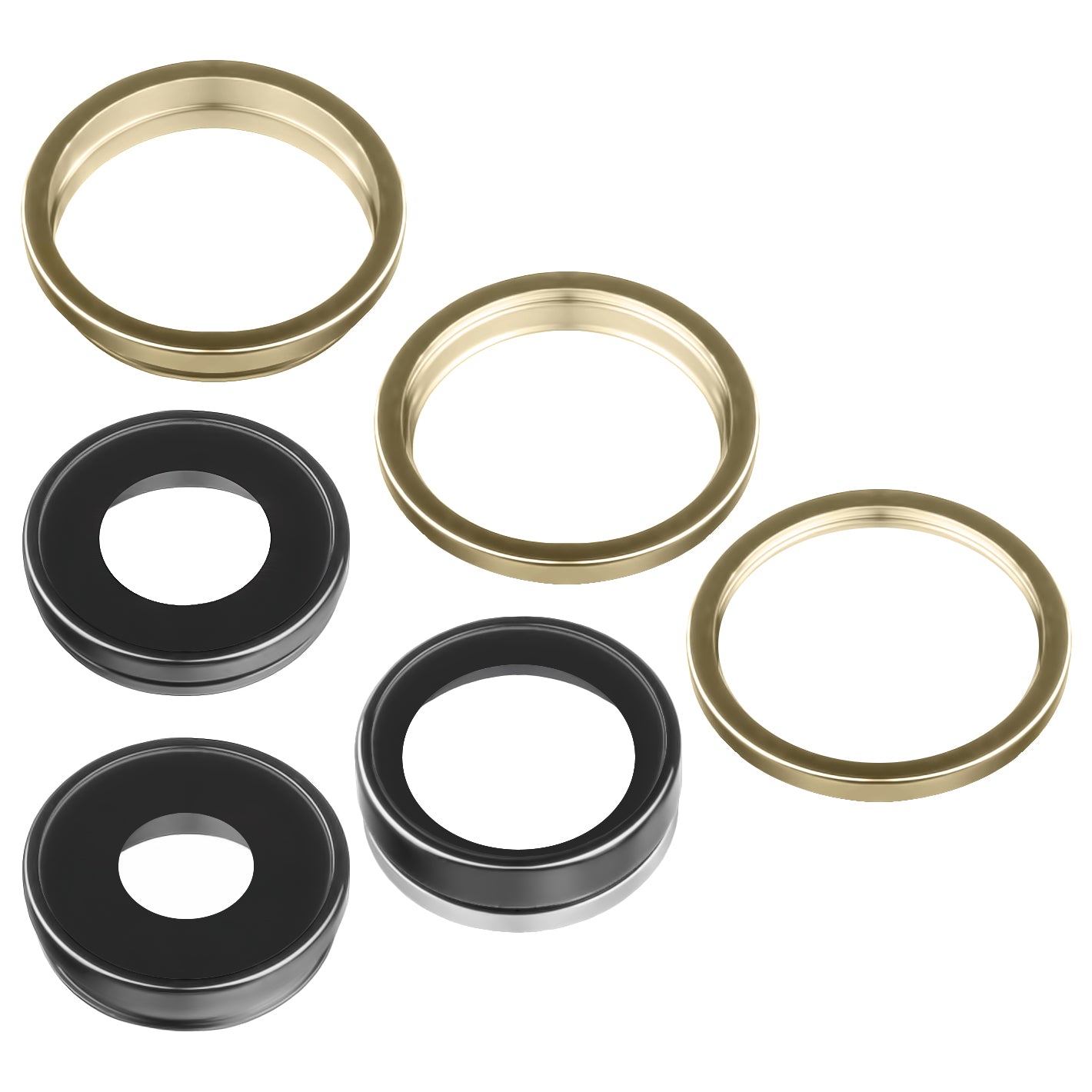 Rückkamera Glas Set für Apple iPhone 13 Pro / 13 Pro Max | 3er Set | mit Rahmen | Gold