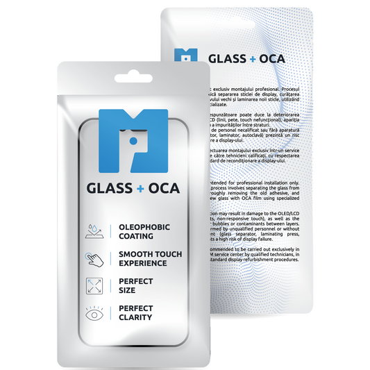 Bildschirmglas + OCA MP kompatibel mit Samsung Galaxy S10 G973, Schwarz