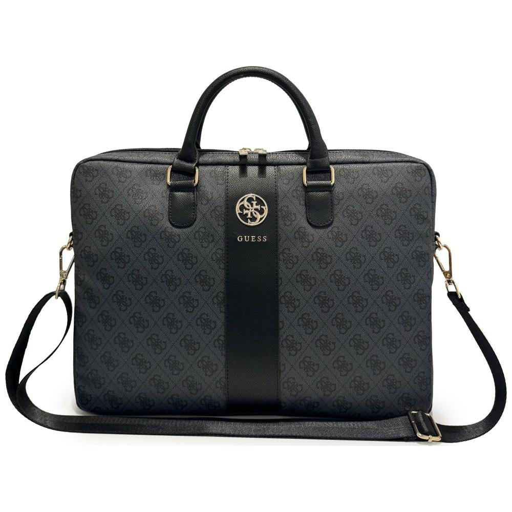 Guess 4G Round Classic Logo Tasche für 16-Zoll Laptop, Schwarz