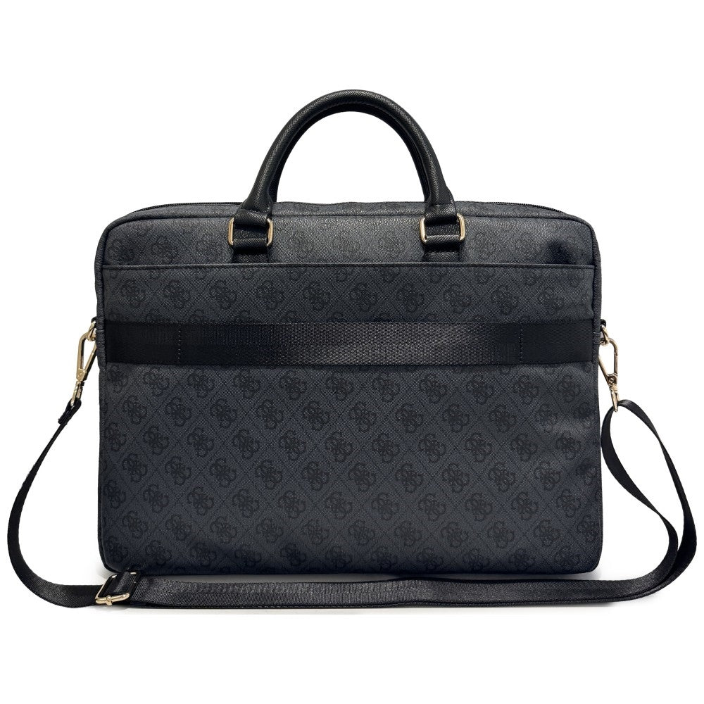 Guess 4G Round Classic Logo Tasche für 16-Zoll Laptop, Schwarz