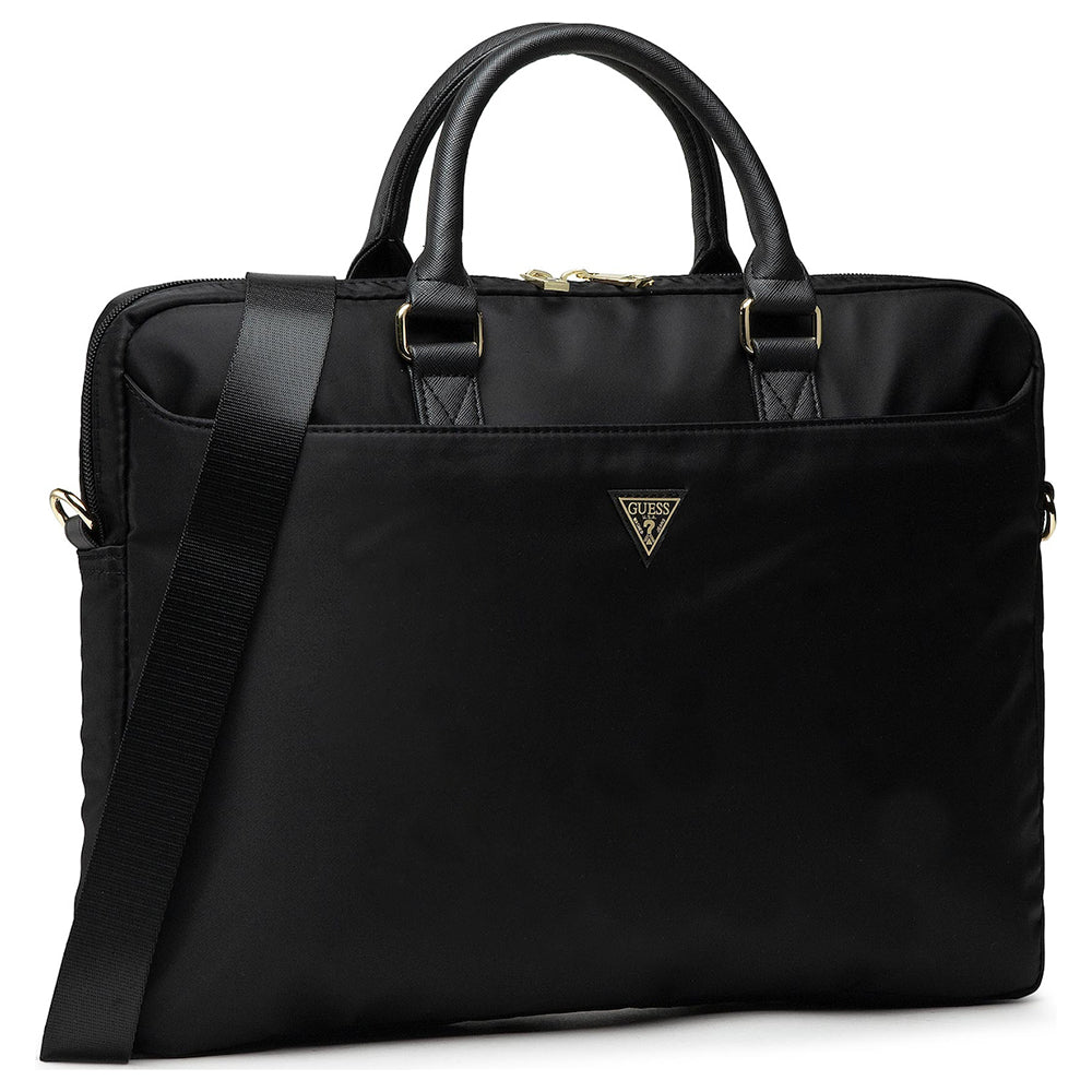Guess Triangle Logo Tasche für 16-Zoll-Laptop, Schwarz