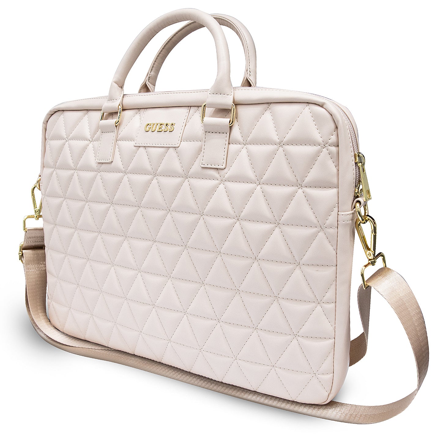 Guess Quilted Tasche für 15-Zoll-Laptop, Rosa