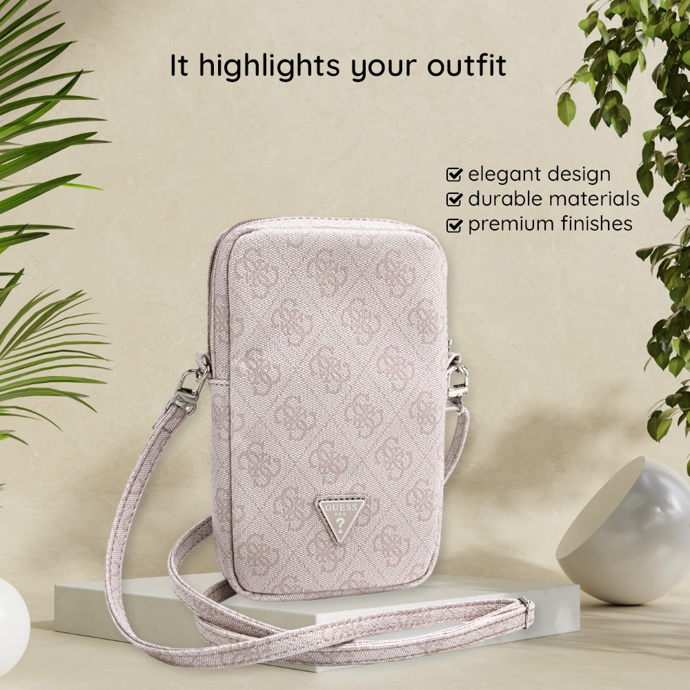 Universal Phone Bag, Guess, Triangle 4G, Pink