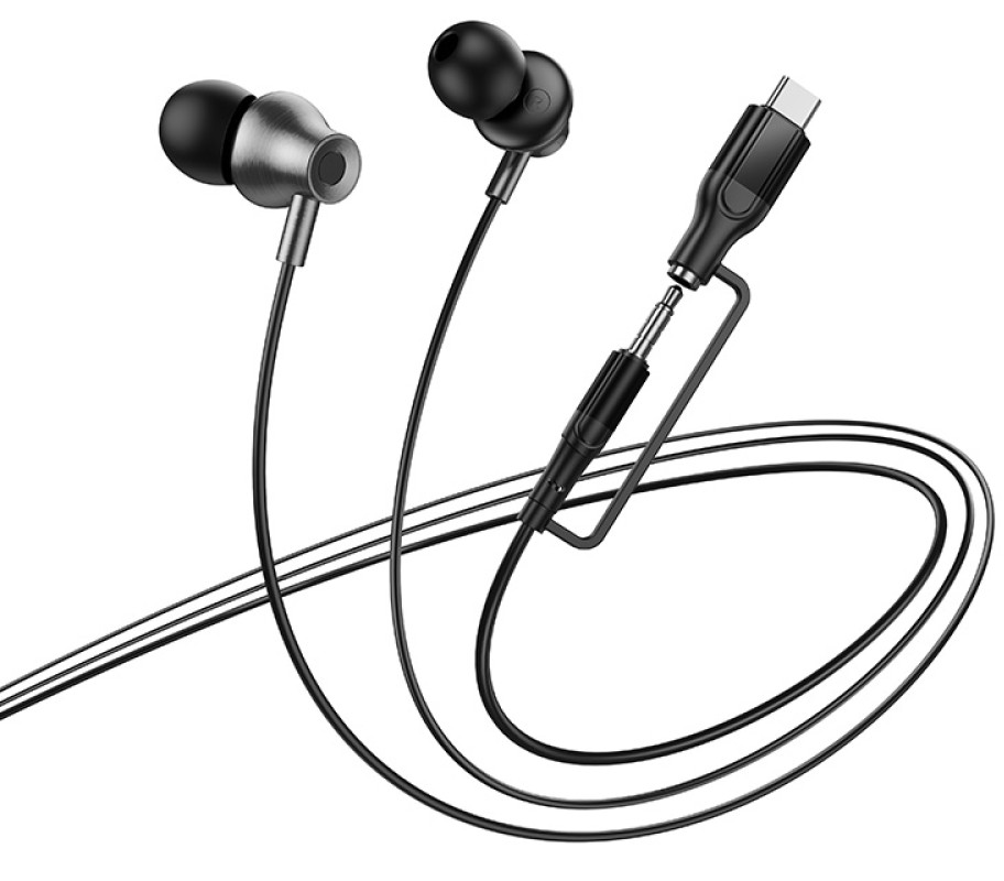 Freisprecheinrichtung 3,5 mm / USB-C HOCO M119A, Schwarz