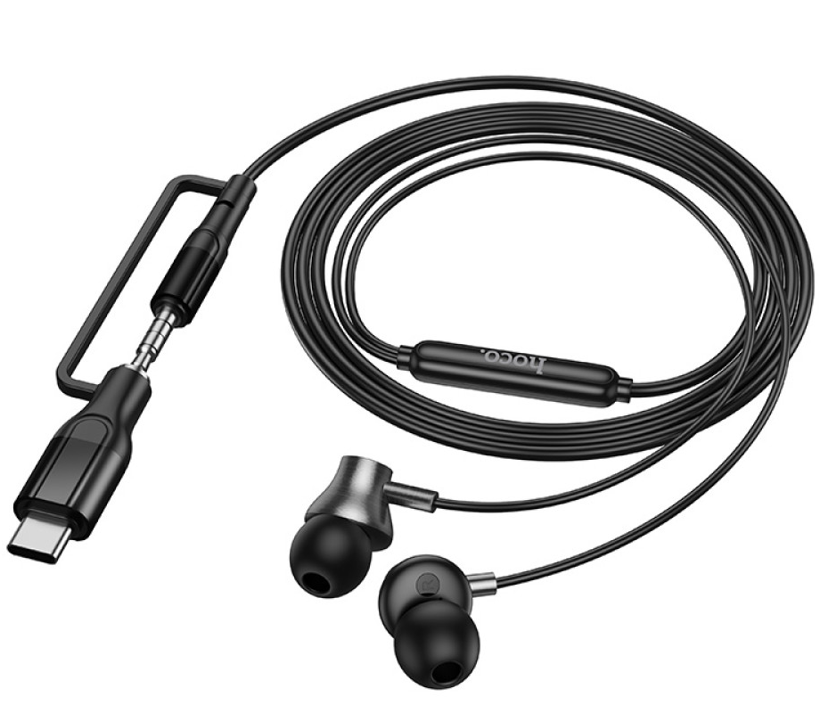 Freisprecheinrichtung 3,5 mm / USB-C HOCO M119A, Schwarz