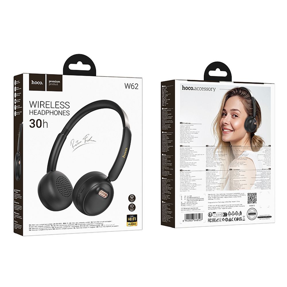 Handsfree Bluetooth HOCO W62, Schwarz