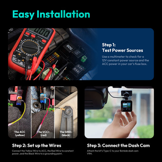 Hardwire Botslab für G500H Pro / V9H / HK50 Kamera