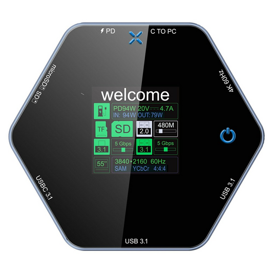 Multifunktionaler OEM-Hub YC-931, 8in1, Grau