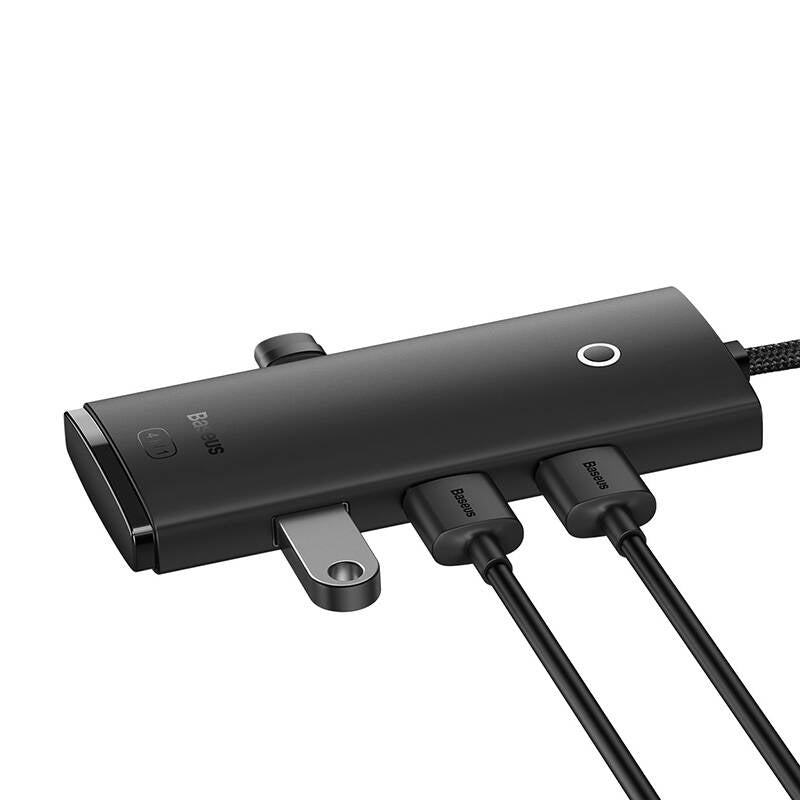 Baseus Lite USB-Hub, 4 x USB-A 3.0 - 1 x USB-C, 0,25m, Schwarz WKQXX030001