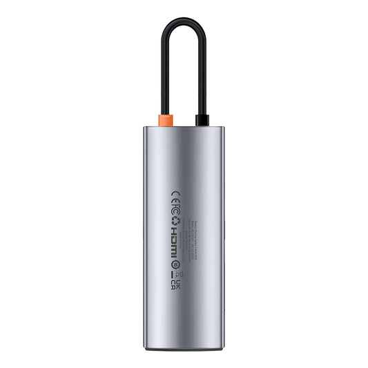 Baseus Joystar USB-C Hub, 3 x USB-A 3.0 - 1 x USB-C - 1 x HDMI - 1 x SD - 1 x microSD, Silber B0003070881111-00