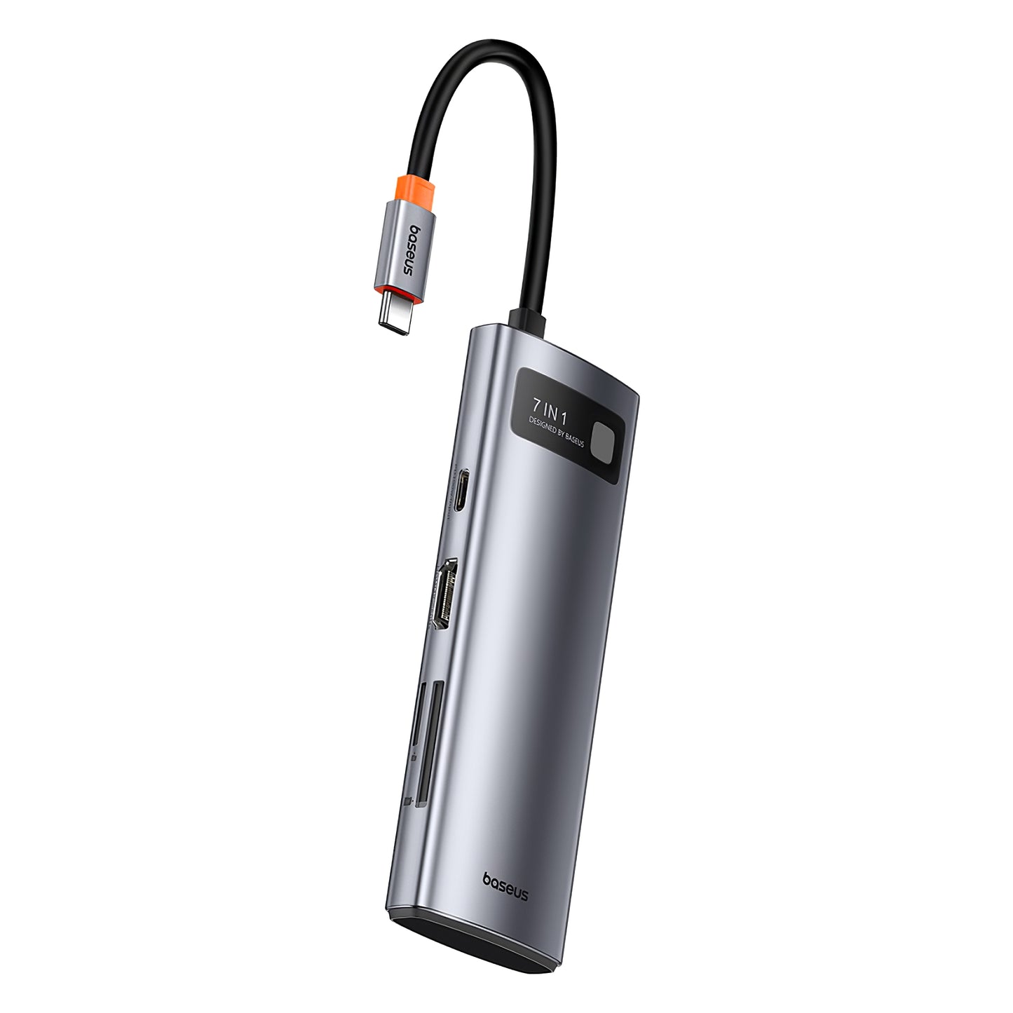 Baseus Joystar USB-C Hub, 3 x USB-A 3.0 - 1 x USB-C - 1 x HDMI - 1 x SD - 1 x microSD, Silber B0003070881111-00
