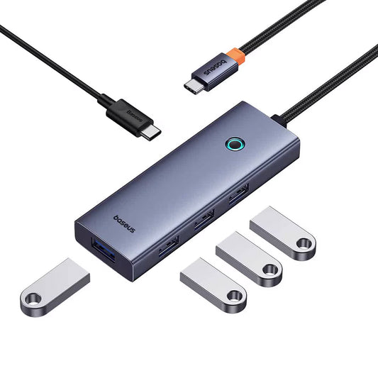 Hub USB-C Baseus UltraJoy, 4 x USB-A 3.0 - 1 x USB-C, Grau B00052801811-01
