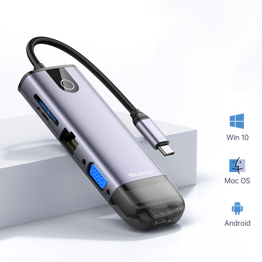USB-C Hub McDodo HU-7420, 10in1, Grau
