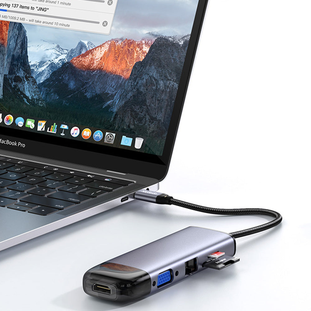 USB-C Hub McDodo HU-7420, 10in1, Grau