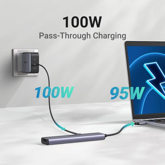Hub USB-C UGREEN CM478, 1 x USB-A 3.0 - 2 x USB-A - 1 x USB-C - 1 x HDMI, Grau Wiederverpackt