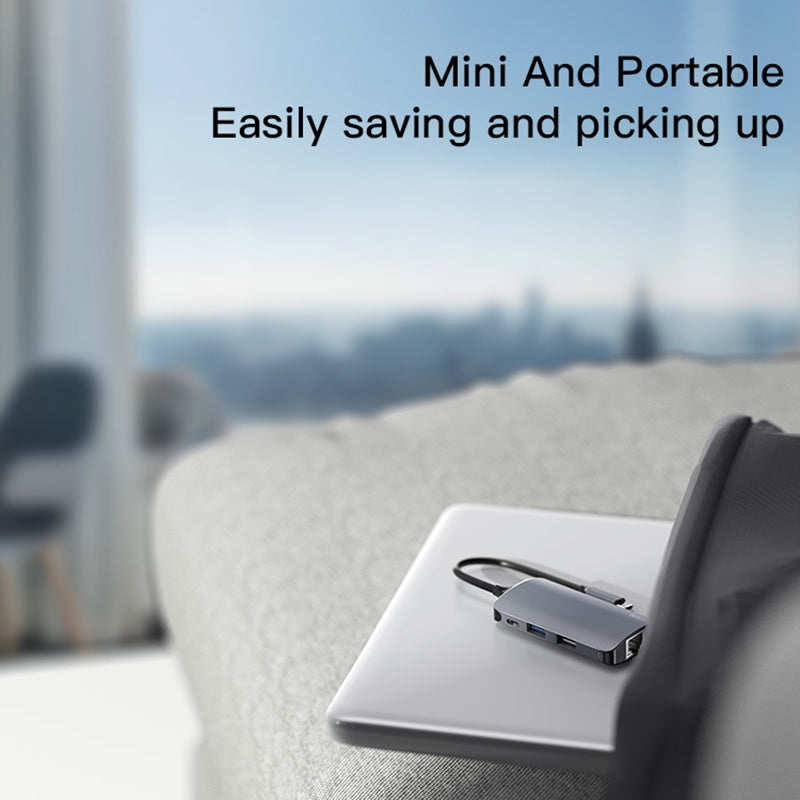 USB-C Hub Yesido HB15, 6in1, Grau