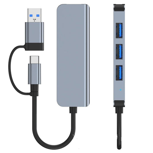 USB / USB-C Hub Techsuit H8 DataBridge, 4in1, Grau