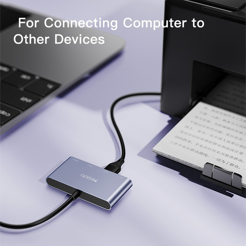USB-Hub Yesido HB12, 4in1, Grau