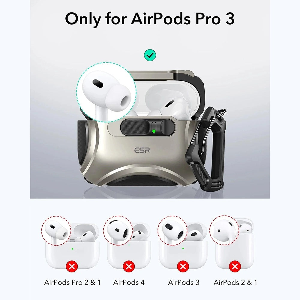 ESR Cyber FlickLock Hülle für Apple AirPods Pro 3, Grau