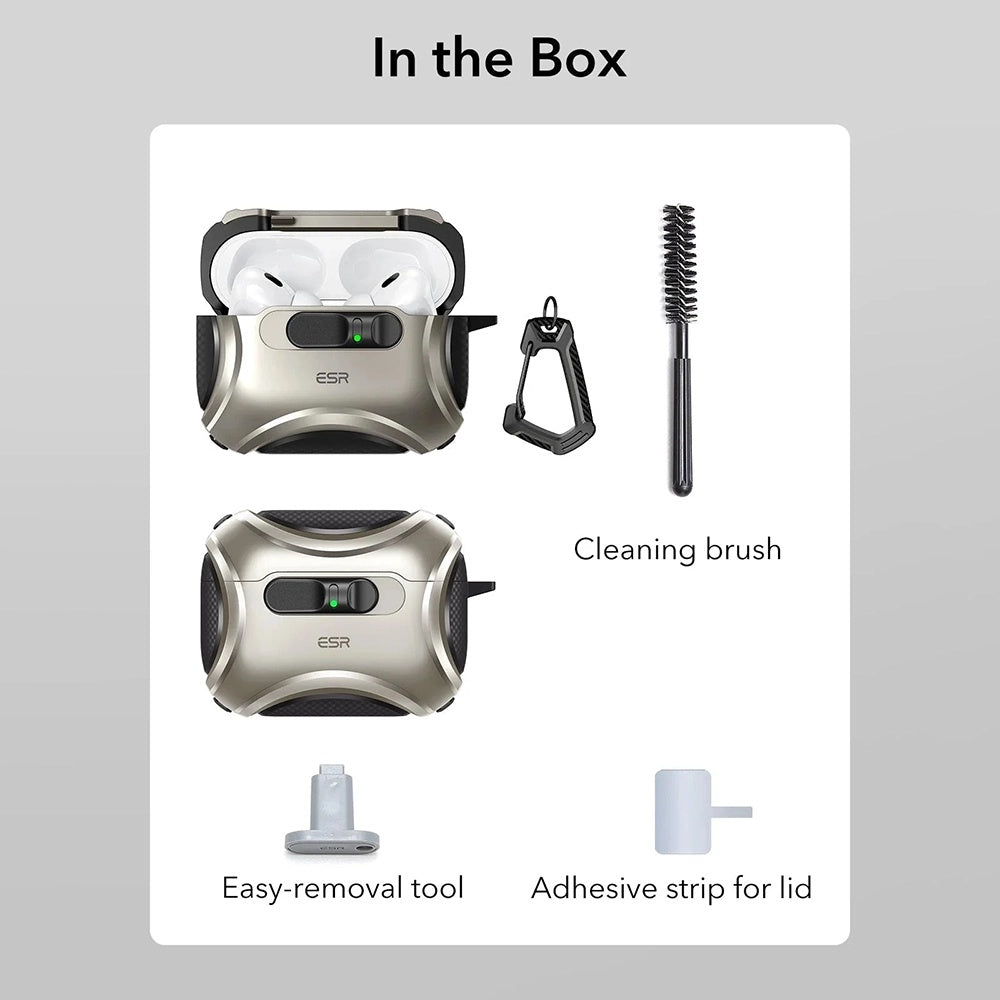 ESR Cyber FlickLock Hülle für Apple AirPods Pro 3, Grau