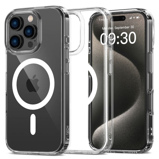 MagSafe Hülle für Apple iPhone 16 Pro, Tech-Protect, Flexair Hybrid, Transparent